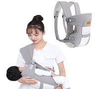 Porte Bebe Koala, Coton Porte-bébé Physiologique et Ergonomique Echarpe Portage Koala pour Toutes Saisons Koala Echarpe de 0 à 36 Mois Nouveau Né-à 20kg -gris