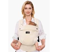 Porte-bébé Momcozy PureHug - Ergonomique, confortable & léger | Tissu: Lin | Couleur: Coton-Lin Ambre Clair