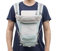 Porte-bébé multifonction 6 en 1 en polyester et coton, équipement de premier équipement réglable, porte-bébé ergonomique avec 6 positions de transport, écharpe de portage avec plaque arrière amovible