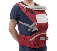 Porte-bébé multifonction 6 en 1 en polyester et coton, équipement de premier équipement réglable, porte-bébé ergonomique avec 6 positions de transport, écharpe de portage avec plaque arrière amovible