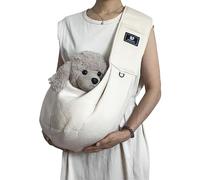 Porte-bébé Sling pour Chiot, 30,7 x 17,7 Pouces, pour Petits Chiens Jusqu’à 13 LB, Sangle rembourrée réglable de 23,6 à 30,7 Pouces, Poche téléphone, Respirant pour Voyages et extérieur