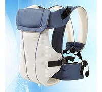 Porte Bebe, Sunzit Porte-Bébé Respirant Écharpe de Portage Carrier Pouch Ergonomique Sac à Dos Sécurité Multifonctionnel Réglable pour Nouveau-né et Petit Enfant - Bleu clair