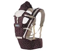 Porte Bebe, Sunzit Porte-Bébé Respirant Écharpe de Portage Carrier Pouch Ergonomique Sac à Dos Sécurité Multifonctionnel Réglable pour Nouveau-né et Petit Enfant - Marron