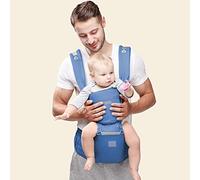 Porte Bebe,Sunzit Porte-Bébé Respirant Écharpe de Portage Carrier Pouch Ergonomique Sac à Dos Sécurité Multifonctionnel Réglable pour Nouveau-né et Petit Enfan - Bleu clair