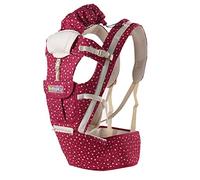 Porte Bebe, Sunzit Porte-Bébé Respirant Écharpe de Portage Carrier Pouch Ergonomique Sac à Dos Sécurité Multifonctionnel Réglable pour Nouveau-né et Petit Enfant - Rouge