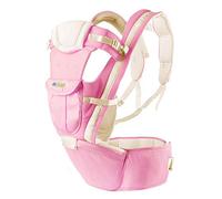 Porte Bebe, Sunzit Porte-Bébé Respirant Écharpe de Portage Carrier Pouch Ergonomique Sac à Dos Sécurité Multifonctionnel Réglable pour Nouveau-né et Petit Enfant - Rose