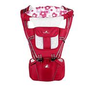 Porte-Bébé Ventraux et Dorsaux avec Hanche Siège Respirant Ergonomique Multifonctionnel Sac à dos Porter 6 Position 0-36 Mois Rouge 2 Taille Unique