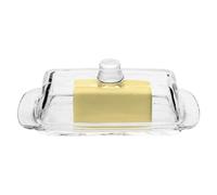 Porte-beurre Boîte rectangulaire en verre Transparent, beurrier, assiette à beurre avec couvercle, Dessert aux fruits, plat de petit déjeuner pour la cuisine