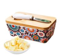 Porte-beurre, porte-beurre en céramique avec couvercle pour plan de cuisine, accessoire décoratif pour table et haut de cuisine, cadeau maison neuve pour buffet
