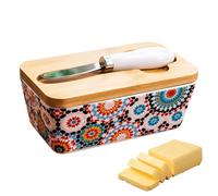 Porte-beurrier en céramique avec couvercle coupe-beurrier | Accessoire décoratif pour table et top cuisine, cadeau maison neuve pour buffet