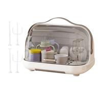 Porte-biberon d'allaitement pour - Drainage rapide peu encombrant, organisateur de séchage de biberon à couvercle transparent | Pour les pièces de pompe à tétons comptoir de cuisine salle à ma