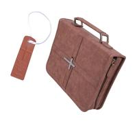 Porte-Bible en cuir tendance avec symbole cousu et poches de rangement pratiques Sac de bible élégant avec poches