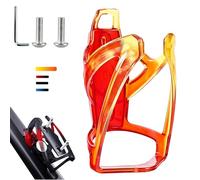 Porte-Bidon Vélo avec Support AirTag Caché, Design Latéral, Antivol avec Suivi GPS, Compatible Bouteilles 0.5-1.1L, Matériau Résistant, 4 Couleurs, Vis Antivol Incluses (Rouge-Jaune)