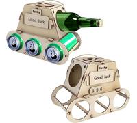 Porte-bière en bois - Design amusant - Porte-bouteilles en bois pour fête - Design personnalisé - Porte-gobelet - Porte-gobelet DIY - Cadeau pour homme - Cadeau créatif, 2 pièces., Créatif, amusant