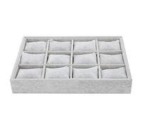 Porte-bijoux, 12 grille de montre organisateur plateau de bijoux Bracelet Bracelet montre présentoir oreiller réglable