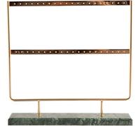 Porte-Bijoux 2 Niveaux Porte-Boucle D’Oreille, Organisateur De Rangement De Bijoux en Métal 2 Couches Base en Marbre Stand Arbre, Porte-Clous D’Oreille Cadeau pour Femmes, Port, Green