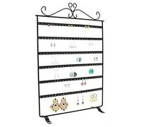 Porte Bijoux Cadre Porte Boucle d'oreille 6 Rangs (72 Paires) Noir