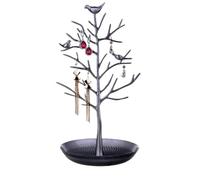 porte-bijoux en d'arbre Porte-boucles d'oreilles et collier en forme d'arbre d'argent lumineux, présentoir de bijoux métal, Style artistique(Color 5)