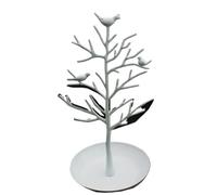 porte-bijoux en d'arbre Porte-boucles d'oreilles et collier en forme d'arbre d'argent lumineux, présentoir de bijoux métal, Style artistique(Color 4)