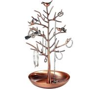 porte-bijoux en d'arbre Porte-boucles d'oreilles et collier en forme d'arbre d'argent lumineux, présentoir de bijoux métal, Style artistique(Color 2)