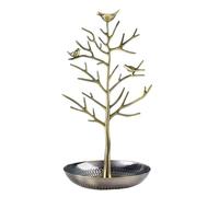 porte-bijoux en d'arbre Support de rangement bijoux et boucles d'oreilles en fer rétro, support d'œuvres d'art décoratif for la maison, présentoir lettres d'amour(Ancient cyan)