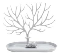 porte-bijoux en d'arbre Support de rangement bijoux, présentoir lisse, bagues, boucles d'oreilles, petits accessoires(Gray-Edge chassis)