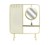 Porte-Bijoux en Métal Doré avec Miroir Intégré - LORIA