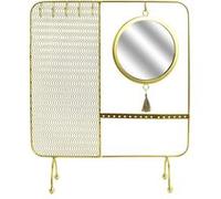 Porte-Bijoux en Métal Doré avec Miroir Intégré - LORIA - ALTOBUY Jaune