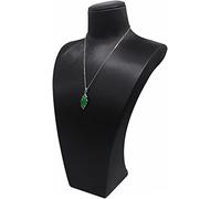 Porte-Bijoux en Similicuir Noir Chevalet Collier D’Affichage Buste Porte-Bijoux 3-dimensionnel Collier Pendentif Chaîne Bijoux Buste Présentoir pour La Maison Chambre, One Color, 30cm