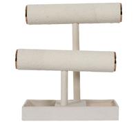 Porte Bijoux - Home Deco Factory - Bouclette Double - Pratique - Esthétique - Blanc