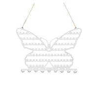 Porte Bijoux Présentoir à bijoux mural en forme de papillon for colliers, boucles d'oreilles et bracelets(White)