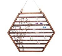 Porte-bijoux suspendu - Cadre mural décoratif, présentoir pour boucles d'oreilles | Unité de présentation créative en forme de lune hexagonale, support de rangement d'espace de présentation de bijoux