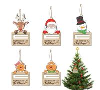 Porte-Billets De Noël,5 Pièces Pendentif en Bois pour Fête | Décorations de Sapin de Noël | pour Adultes Maison Chambre à Coucher Salon Échanges Entre Amis Réunions Familiales Célébrations