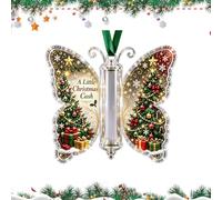 Porte-Billets De Noël Acrylique Papillon, Pendentif Sapin, Cadeau Argent | Présentation Soignée Des Billets Roulés Avec Ruban Inclus, Souvenir Précieux À Suspendre Pour Les Fêtes En Familles
