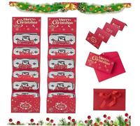 Porte-billets de Noël avec 6 emplacements pour cartes cadeaux de Noël, 2 enveloppes surprise pour espèces, porte-monnaie Jolly Santa Claus pour les fêtes d'anniversaire