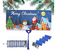 Porte-billets de Noël - Porte-billets pliable avec pompon | Cartes de fête festives | Enveloppe cadeau de vacances | Boîte cadeau pliable | Père Noël, bonhomme de neige, arbre de Noël pour et