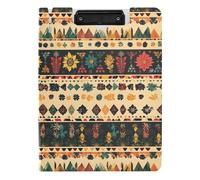 Porte-bloc à motifs tribaux traditionnels A4, porte-bloc double clips en métal, porte-stylo, tableau à clip avec couverture