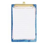 Porte-bloc à paillettes - Format lettre standard, design haut profil | Tableau à clip doré chic avec dos antidérapant, écriture légère portable, outil d'organisation tendance pour l'école et les soins