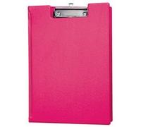 Porte-bloc à pince, plastifié A4, rose vif