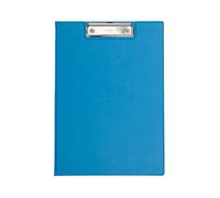 Porte-bloc à rabat A4 en PVC avec pince métal. Pochette intérieure/porte-stylo. Coloris bleu
