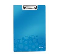 Porte-bloc à rabat WOW, A4, polyfoam, bleu métallisé