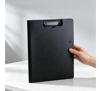 Porte-bloc A4 à double clip pour le stockage de papier d'examen et l'utilisation scolaire et au bureau, convient aux papiers A3 et A4 verticaux ou horizontaux, 1 pièce, noir
