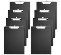 Porte Bloc A4 avec Pince, 8 Pièces Porte Documents avec Boucle de Suspension et Clip en Métal Support Feuille A4 Papeterie Bureau Planche a Dessin pour Étudiants Enseignants Bureaux Écoles, Noir