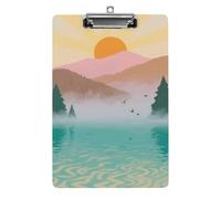 Porte-bloc A4 en acrylique 21,6 x 31,8 cm - Motif double face, planche décorative avec trou de suspension, porte-bloc soleil et arbre pour enseignant, infirmière, médecin