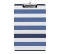 Porte-bloc A4 en acrylique à rayures bleues et blanches pour papier, planificateur d'écriture, organiseur mural de grande capacité