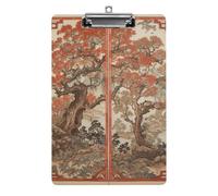 Porte-bloc A4 en acrylique - Durable et portable avec cintre en métal pour mur, peut contenir jusqu'à 100 feuilles, certaines fleurs et arbres porte-bloc pour enseignant, bureau, infirmière