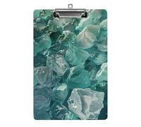 Porte-bloc A4 en acrylique - Durable et portable avec cintre en métal pour mur, peut contenir jusqu'à 100 feuilles, porte-bloc en pierre de sucre blanche pour enseignant, bureau, infirmière