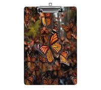 Porte-bloc A4 en plastique acrylique imprimé papillons monarques avec trou de suspension 21,6 x 31,8 cm pour la maison, le bureau, le travail