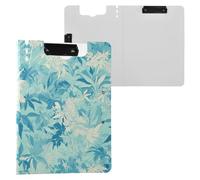 Porte-bloc A4 - Feuilles turquoise pâle - Porte-bloc - Format A4 - Horizontal et vertical - Double clips - Avec couverture rigide