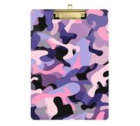 Porte-bloc A4 motif camouflage violet pêche A4 pour étudiant infirmier, planche rigide pour enseignant, indispensable pour salle de classe primaire, taille 22,9 x 30,5 cm